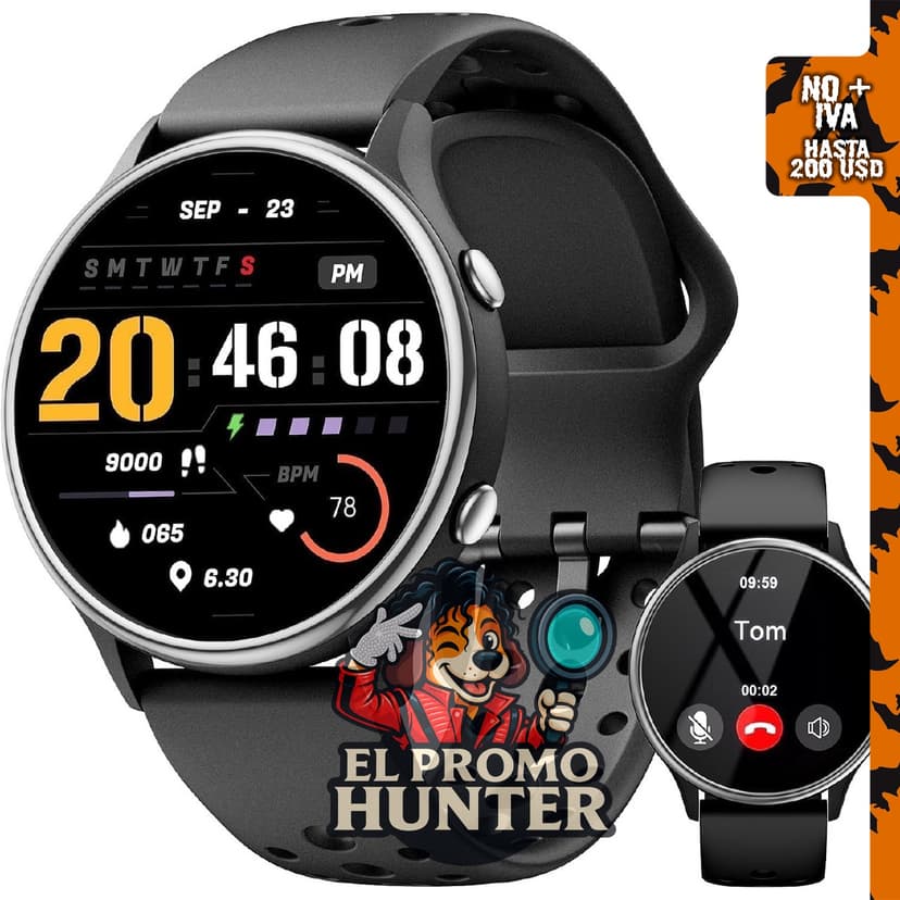 Zevrune Reloj inteligente para mujer, con monitor de frecuencia cardíaca y SpO2, IP67 impermeable.