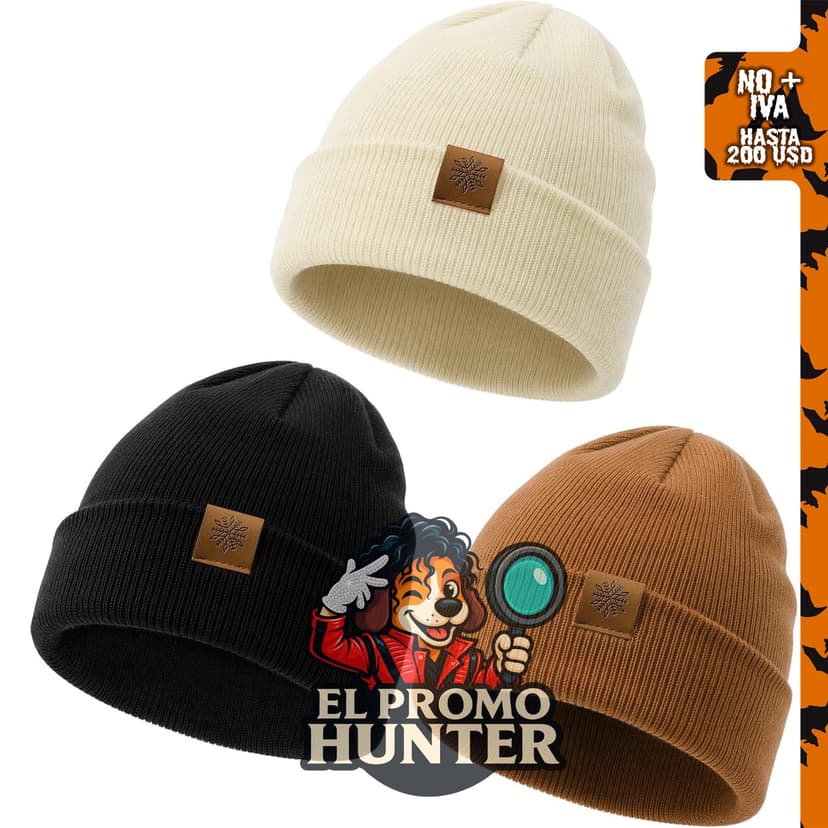 Paquete de 3 gorros de invierno Clothirily, suaves y cálidos.