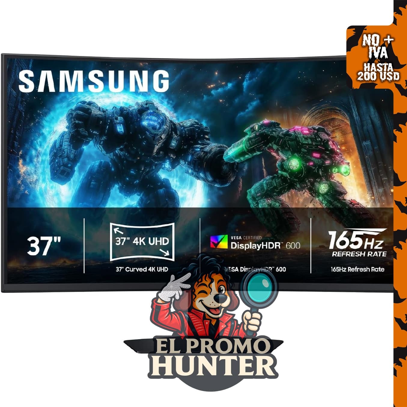 Monitor curvo para juegos Samsung Odyssey G7 (G75F) 4K UHD de 37"