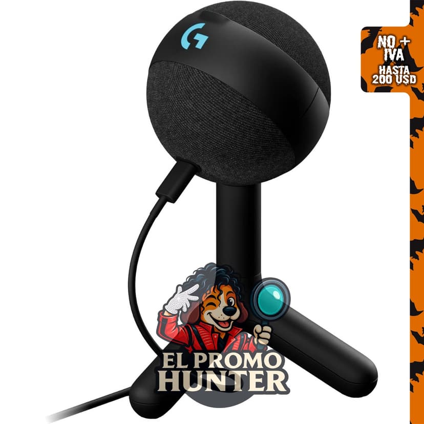 Logitech G Yeti Orb Condenser RGB Gaming Mic, micrófono USB cardioide para PC/Mac, color negro.