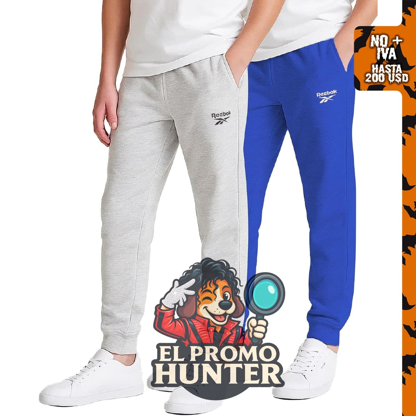 Reebok Paquete de 2 pantalones deportivos de forro polar con bolsillos.