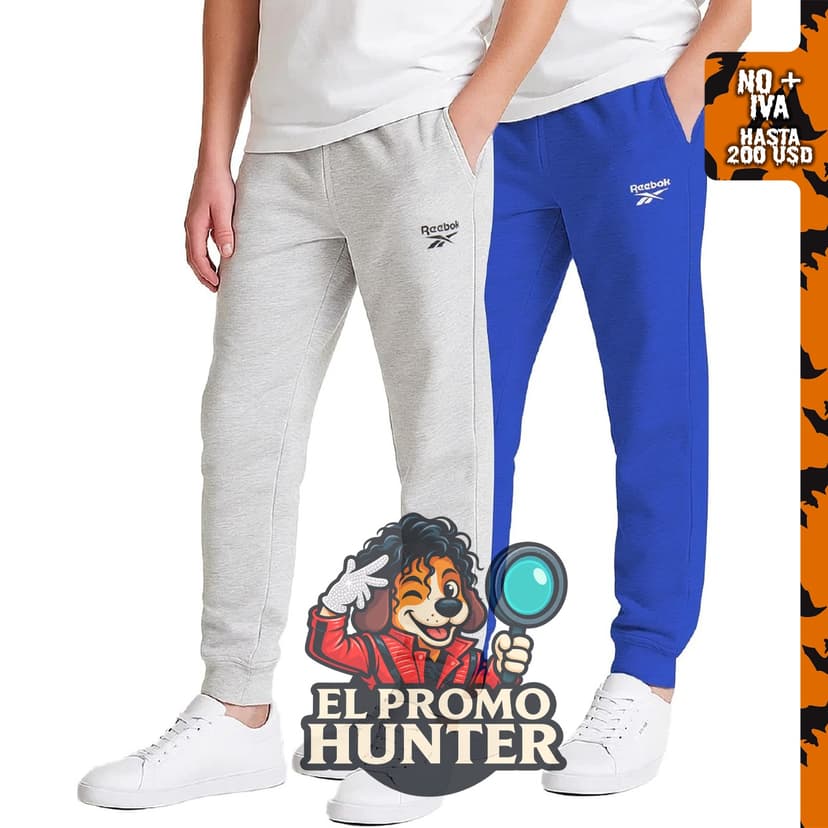 Reebok Paquete de 2 pantalones deportivos de forro polar con bolsillos.