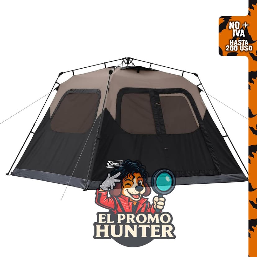Carpa de camping Coleman para 4/6/8/10 personas con montaje en 1 minuto.