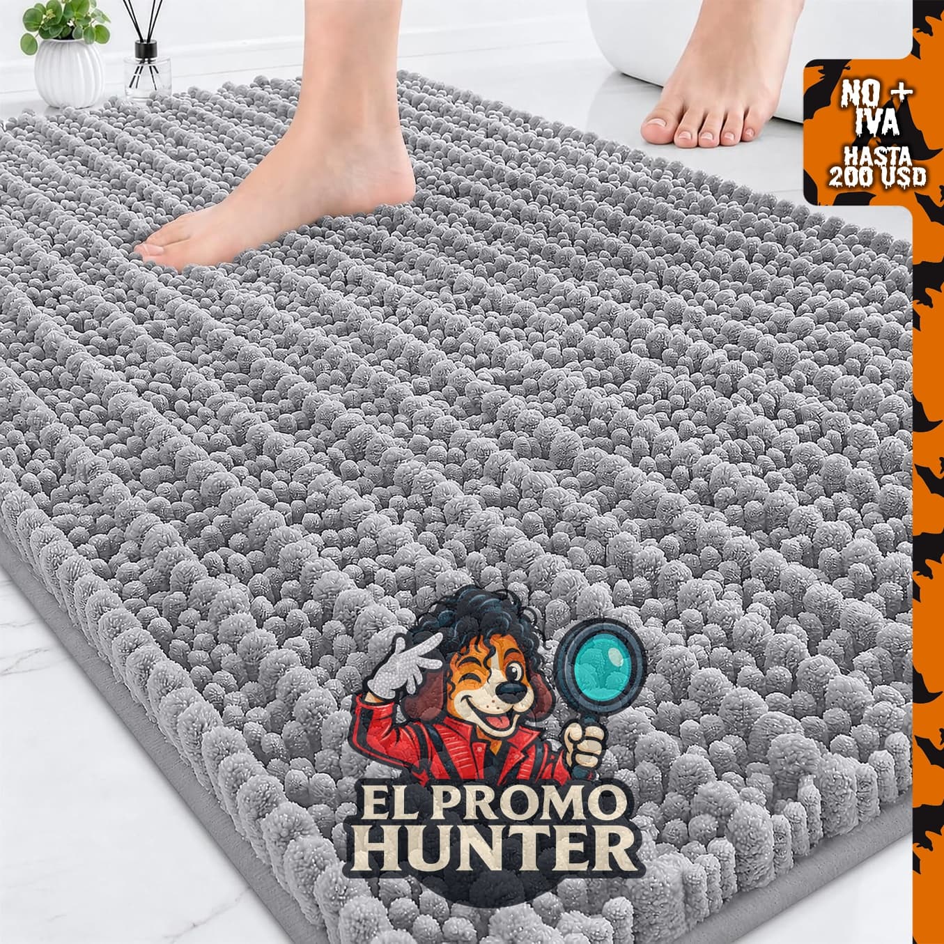 OLANLY alfombra de baño de felpilla gruesa de 76.2 x 50.8 cm, con parte trasera de goma antideslizante, lavable a máquina.