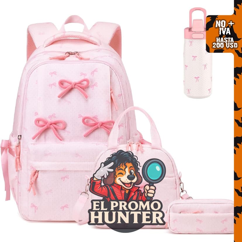 Mochila Similove en color rosa y blanco.