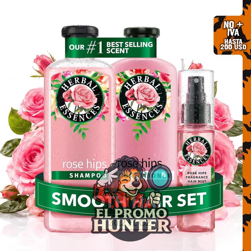 Herbal Essences Smooth Rose Hips Champú y Acondicionador, 30.2 oz (895 ml).