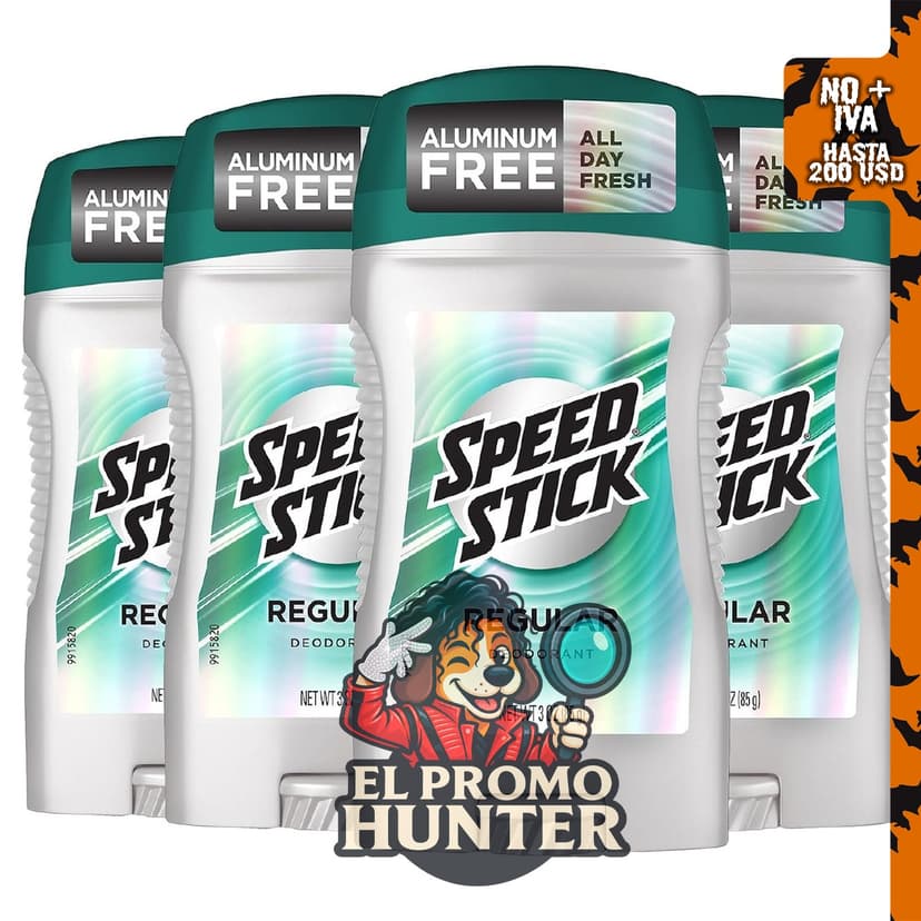 Speed Stick Desodorante para hombres, Regular 3 oz (85 g), paquete de 4.