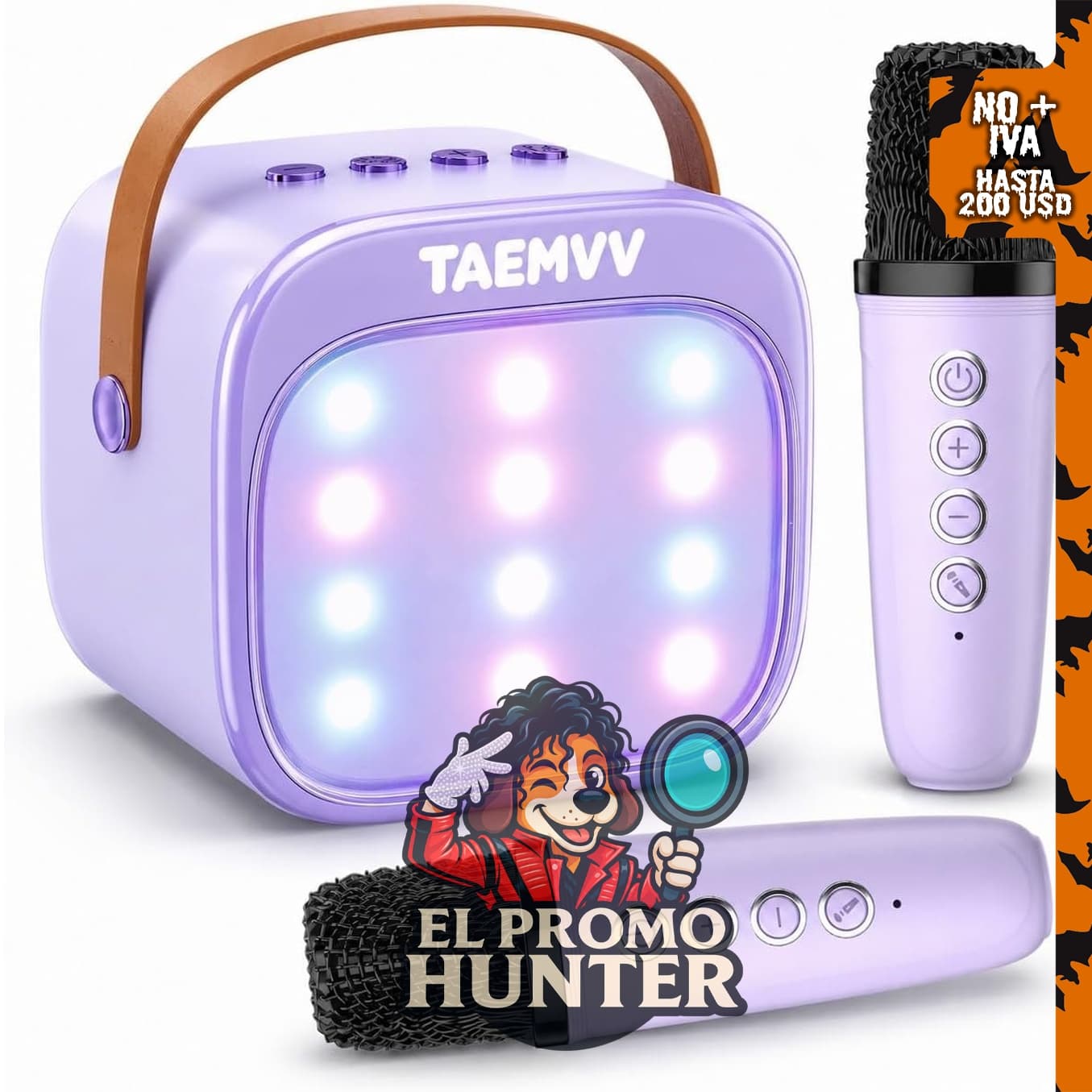 TAEMVV Mini máquina de karaoke para niños con 2 micrófonos inalámbricos.