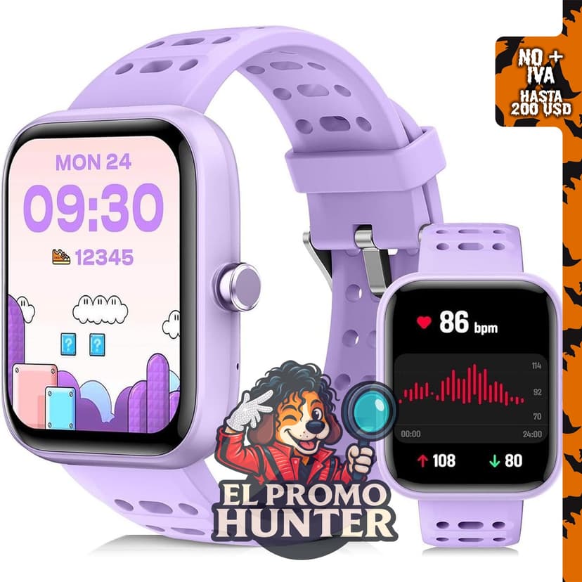 ENOMIR Reloj inteligente para niños con monitor de salud y juegos.