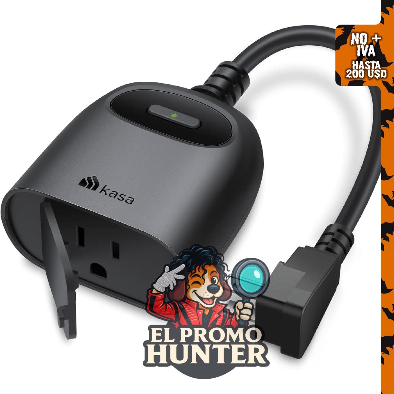 Kasa Enchufe inteligente para exteriores, temporizador Wi-Fi, carga máxima de 15 A/1875 W, resistencia IP64.