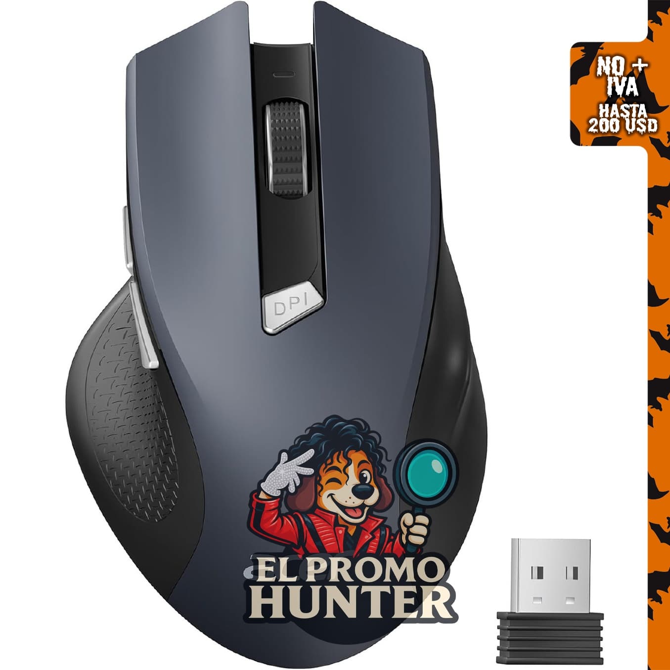 Acer ratón inalámbrico de 2.4GHz con 3 niveles de DPI ajustables, 6 botones y receptor USB.