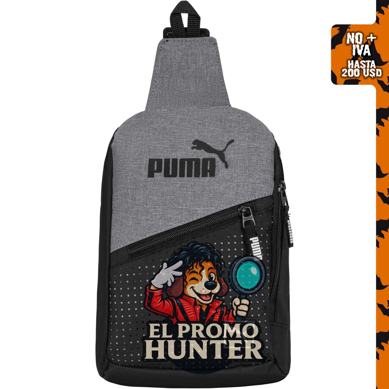Mochila PUMA unisex Sidewall Sling con correa ajustable y bolsillos con cremallera.