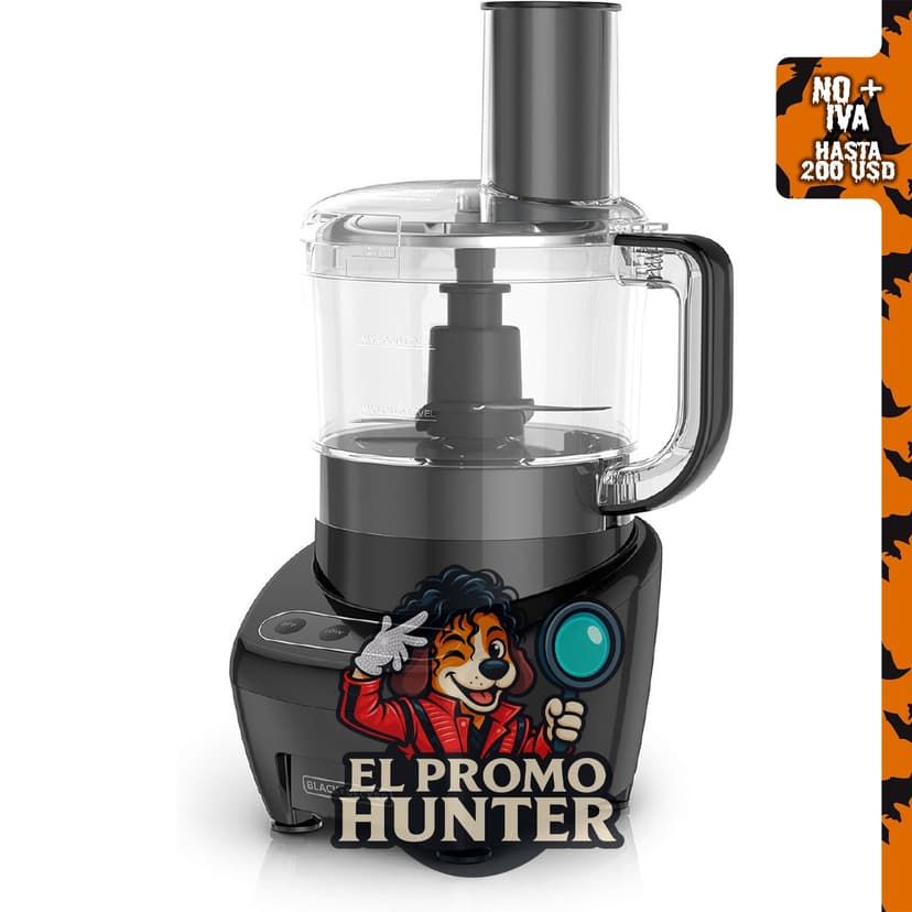 BLACK+DECKER Procesador de alimentos 3 en 1 de 8 tazas, con hoja en S de acero inoxidable y controles de panel táctil.