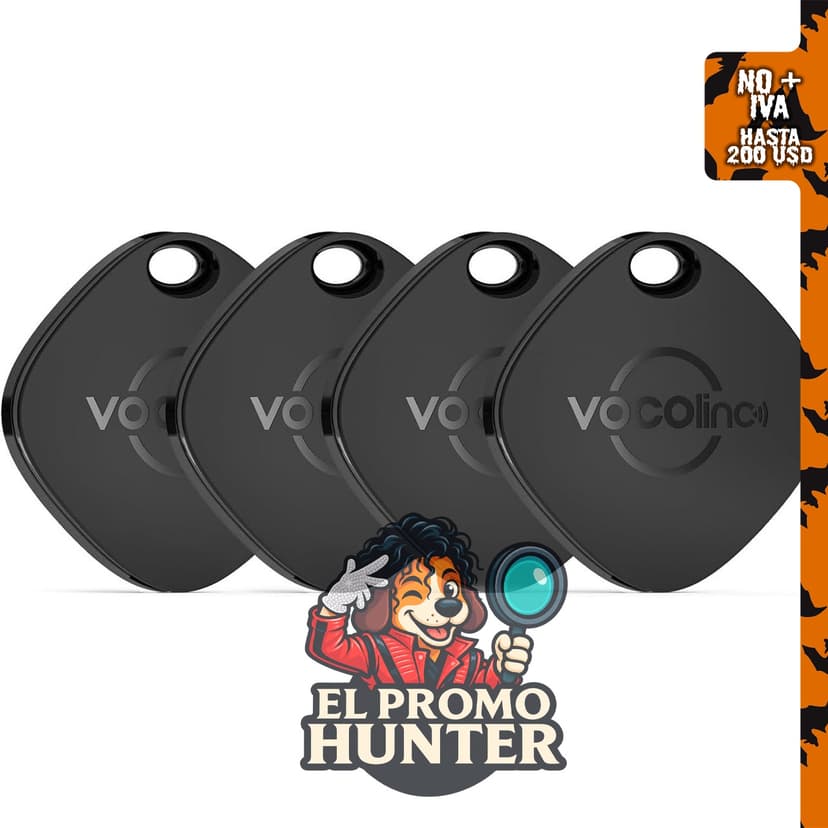 Etiquetas de rastreo Air Tracker VOCOlinc, 4 unidades, color negro, compatibles con Apple Find My (solo iOS).
