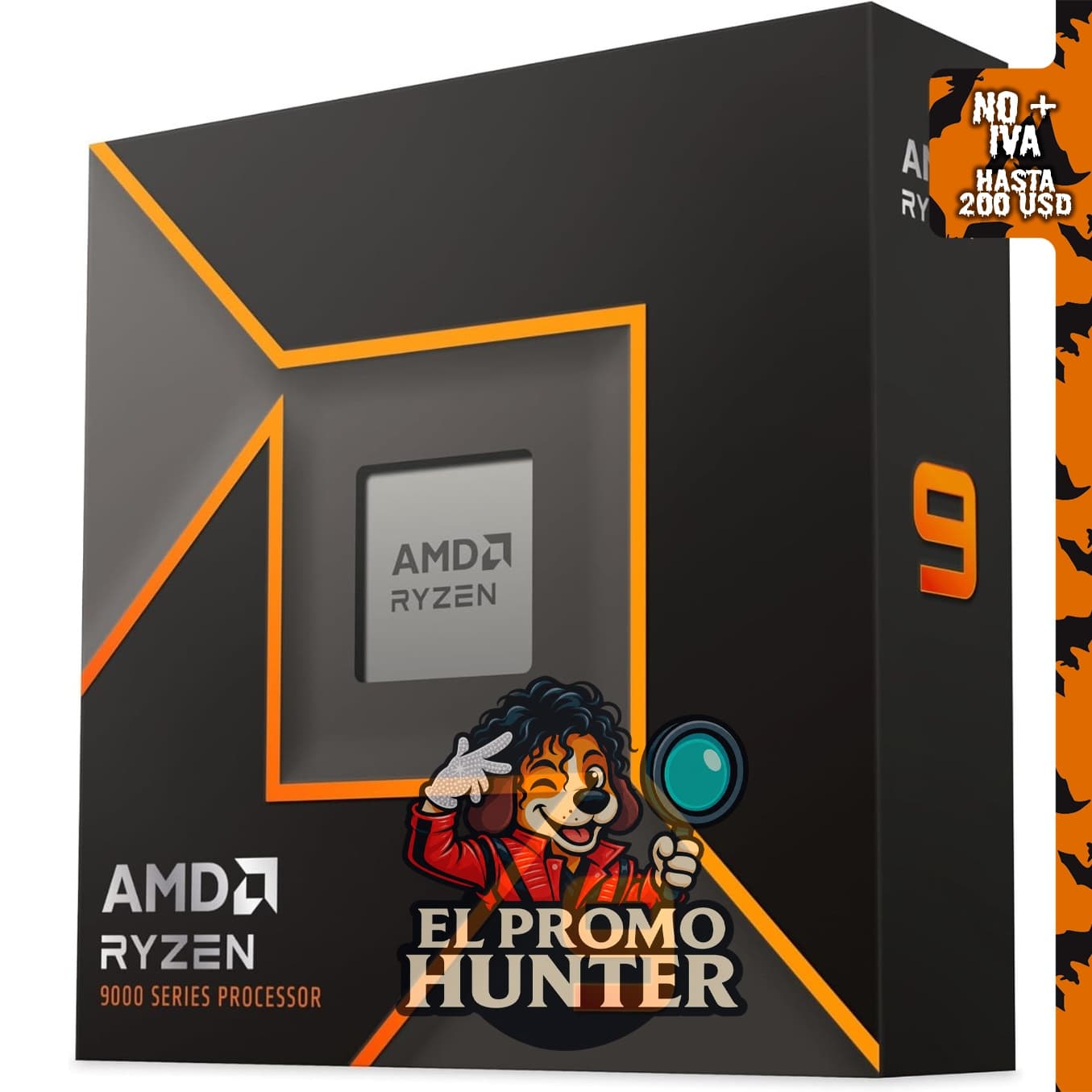 AMD Ryzen™ 9 9900X, procesador de escritorio desbloqueado con 12 núcleos y 24 hilos.