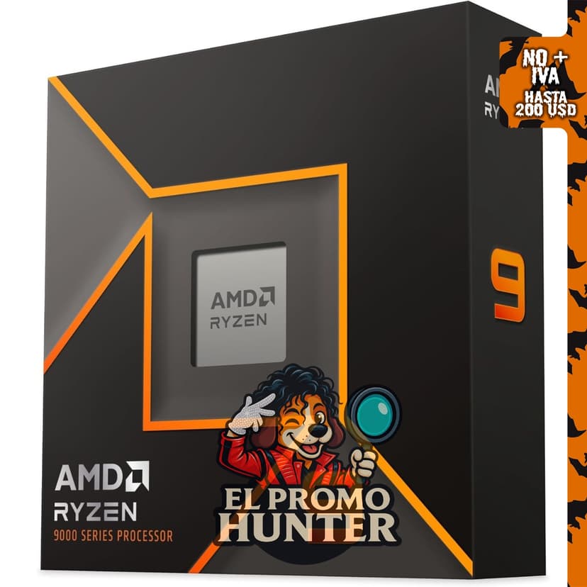 AMD Ryzen™ 9 9900X, procesador de escritorio desbloqueado con 12 núcleos y 24 hilos.