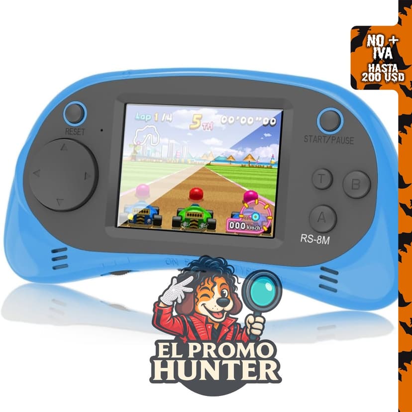 EASEGMER Reproductor de juegos de mano para niños, 220 juegos integrados, pantalla IPS de 2.5" (6.35 cm), recargable.