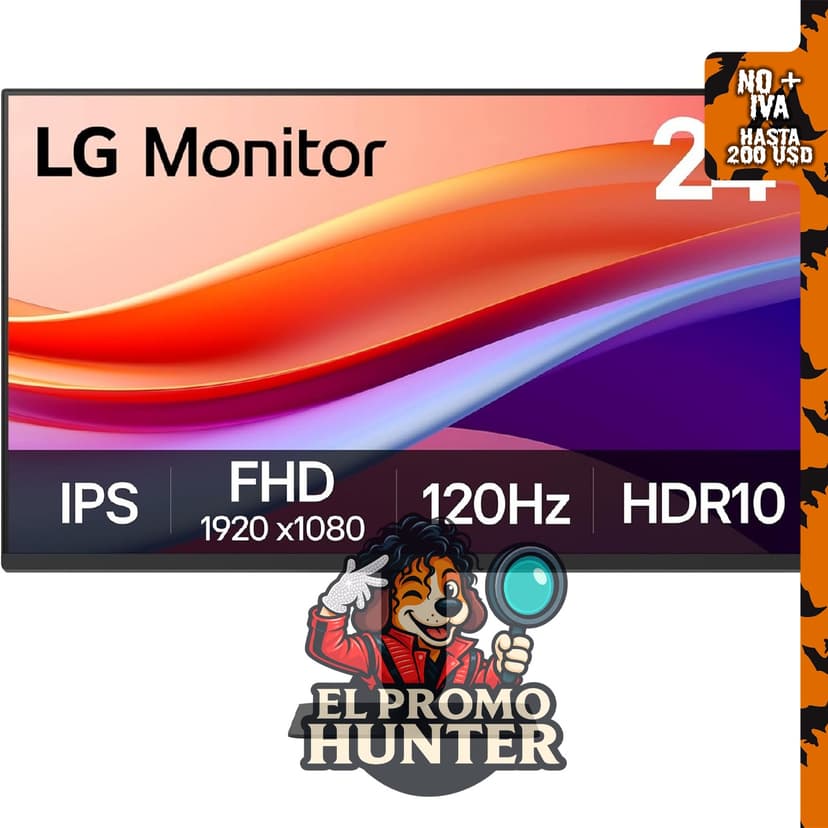 Monitor LG 24U411A-B IPS de 24" (61 cm) Full HD (1920 x 1080), 120Hz, HDR10, HDMI.