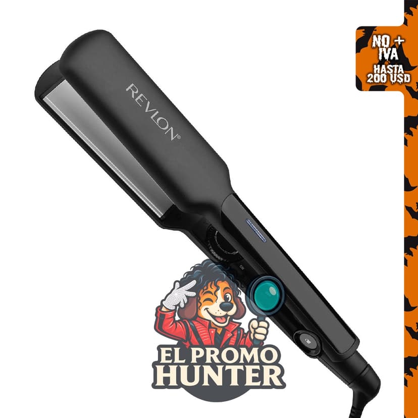 Plancha de pelo REVLON de 2" (5 cm) con revestimiento de cerámica, color negro.