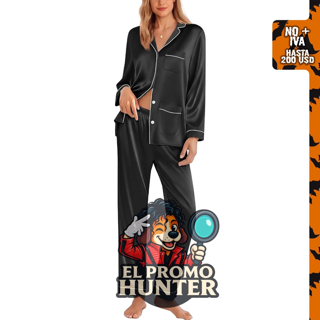 Conjunto de pijama de seda para mujer de Ekouaer, clásico con botones y manga larga.