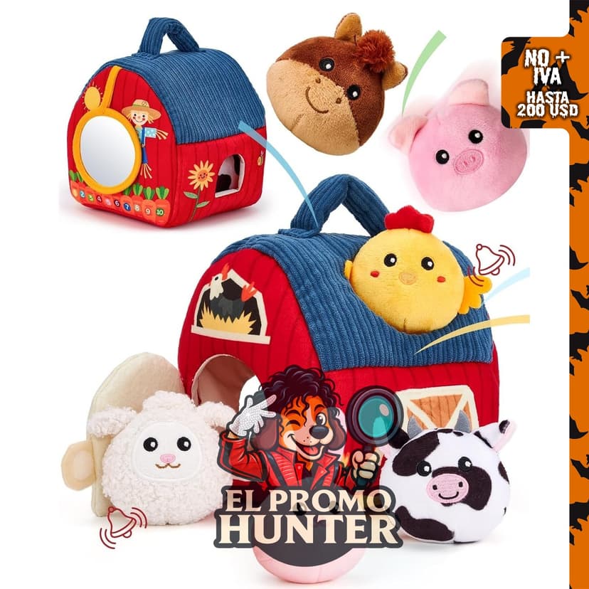 Hahaland peluche sorpresa de animales para bebés de 6 a 12 meses.