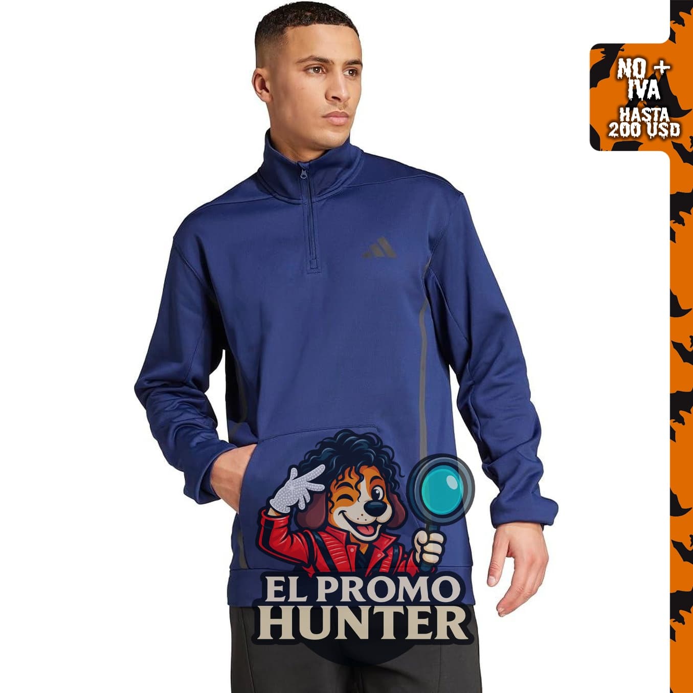 Sudadera adidas con cuello redondo y cremallera de 1/4 para hombre, modelo Tenabl.