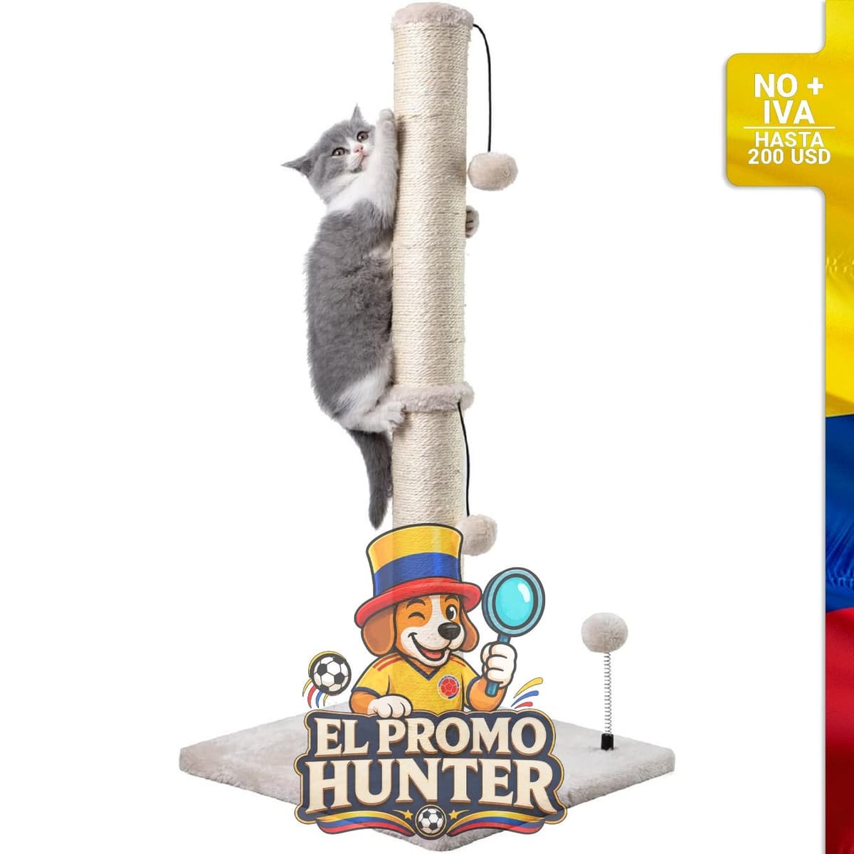 Poste rascador para gatos de 86 cm de altura, marca Premium Basics.
