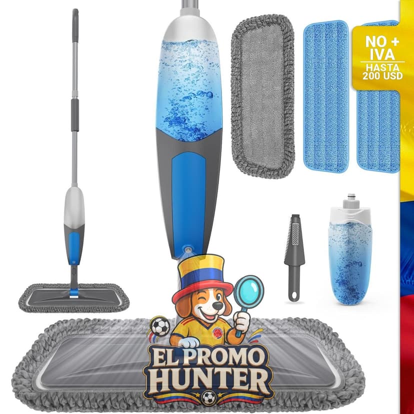 Trapeadores en aerosol BPAWA para limpieza de suelos, incluye mopa de microfibra húmeda y seca, compatible con Swiffer PowerMop.