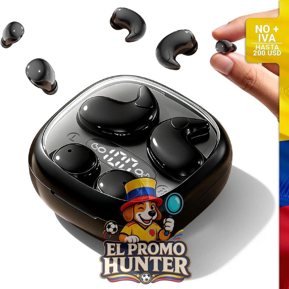 Auriculares inalámbricos Bluetooth, diseño discreto y de perfil bajo, ideales para dormir de lado. Paquete de 2 unidades.