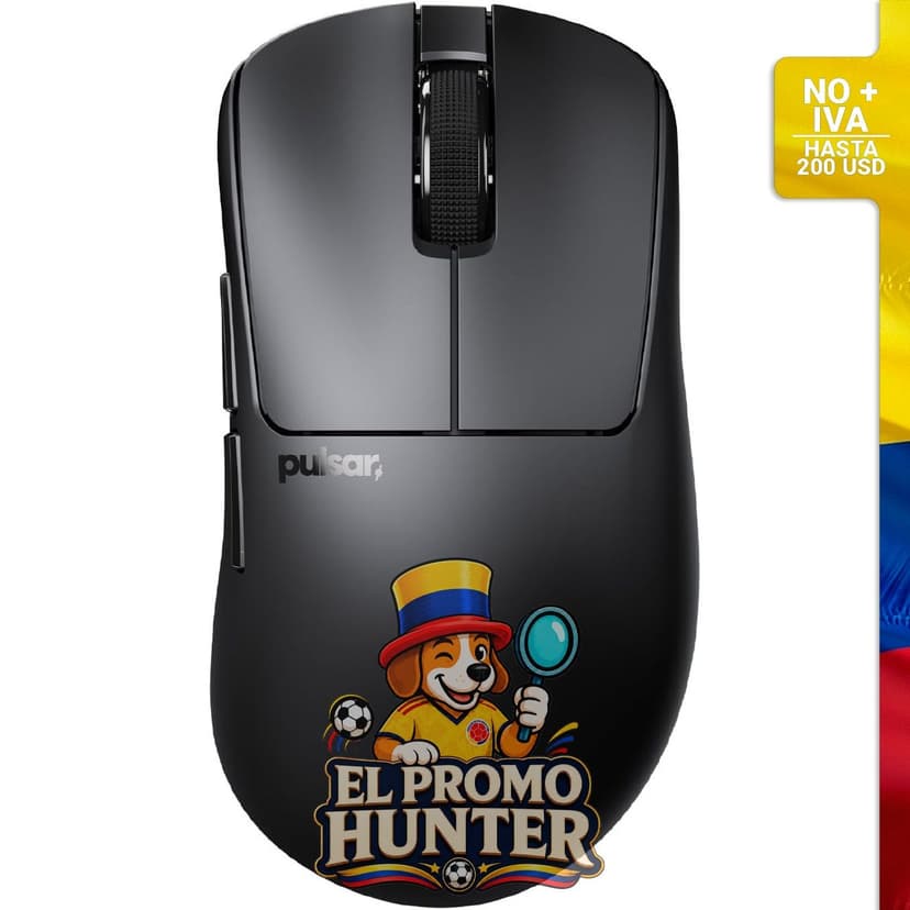 Ratón inalámbrico para juegos Pulsar Gaming Gears Xlite Crazylight, peso 44 g, sensor XS-1, 32000 DPI, 750 IPS.