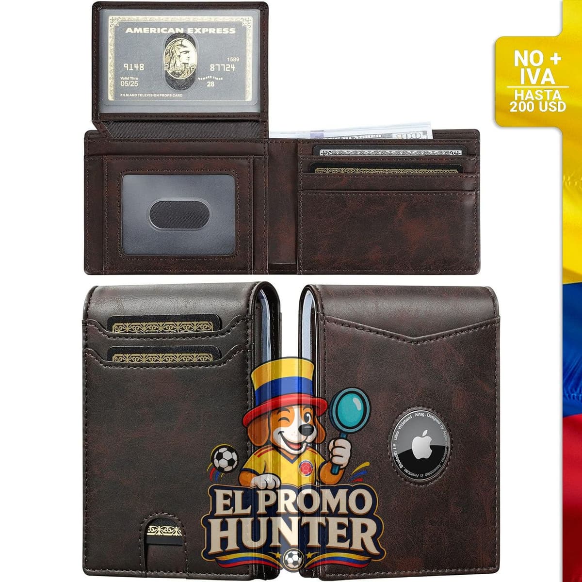Billetera para hombre, diseño compacto y funcional.
