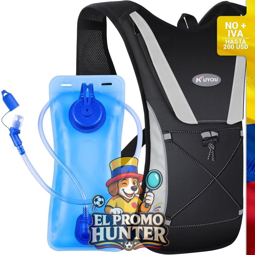 Chaleco de hidratación con múltiples bolsillos y capacidad para botellas.
