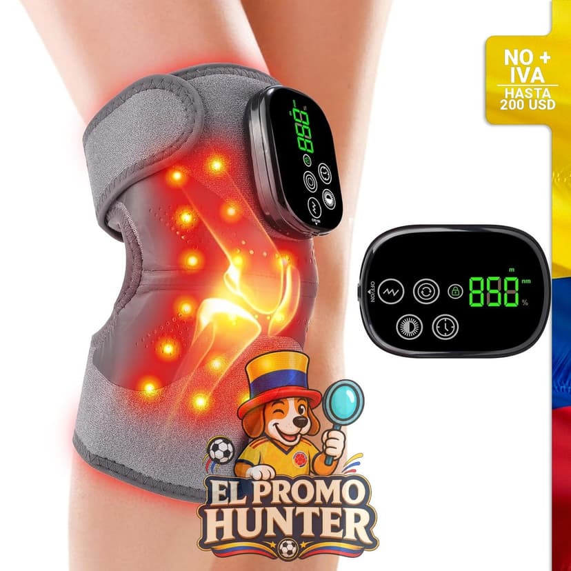 Masajeador de rodilla DABLEIBEN con terapia de calor, luz roja infrarroja (660 nm y 850 nm) y vibración.