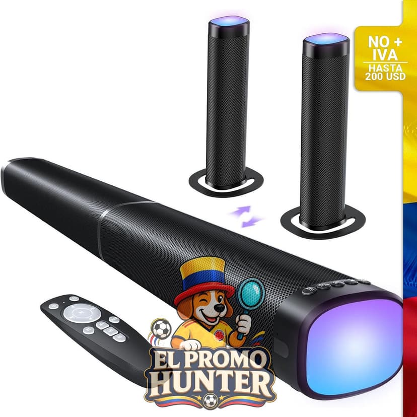 Barra de sonido FHNFHN de 100 W con Bluetooth 5.3, conexión ARC/Opt/AUX y 3 modos de ecualizador.