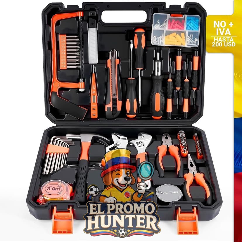 Kit de herramientas de 160 piezas con estuche.