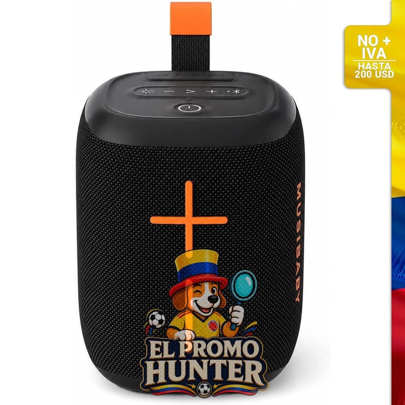 Altavoz Bluetooth Musibaby M73, 20 W, color negro, IPX5 impermeable, compatible con par de altavoces.